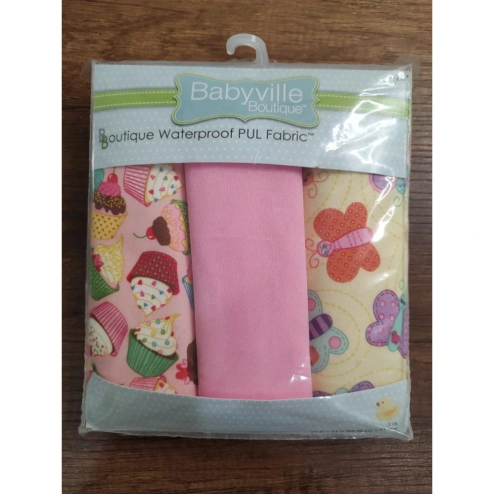 BABYVILLE Boutique DIAPER Waterproof PUL Fabric Cupcake Butterfly NEW A9